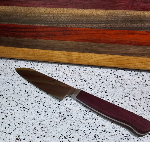 Purple Heart Knife and Cutting Board Set