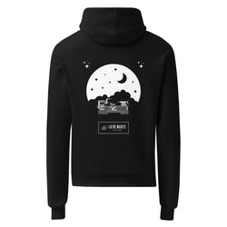 Lathe NightsWoodworkng Graphic Hoodie Black Hoodie Back