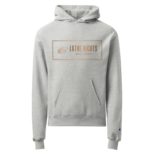 Lathe Nights Woodworking Logo Hoodie Gray Hoodie