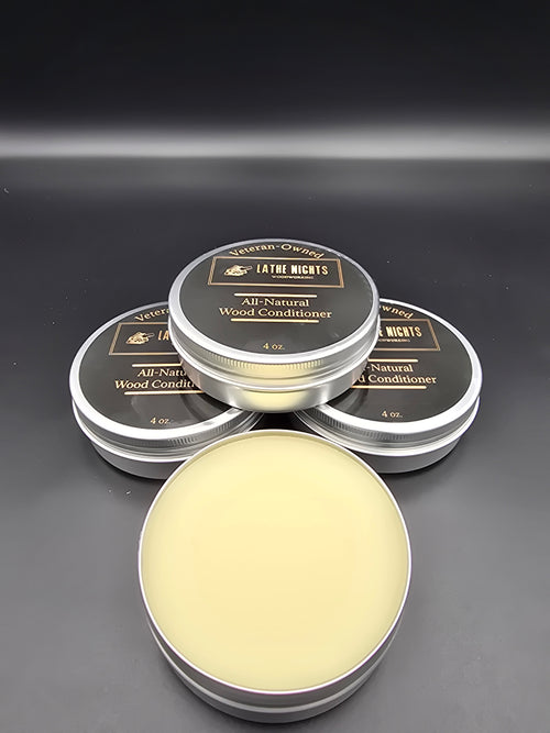 Containers of all natural food safe wood conditioner, made from beeswax and mineral oil