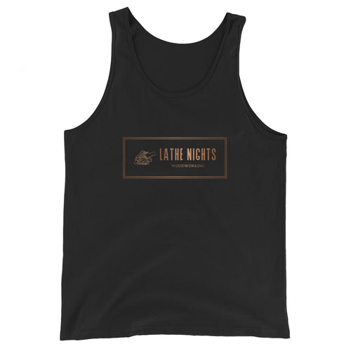 Lathe Nights Woodworking Logo Tank Top Black