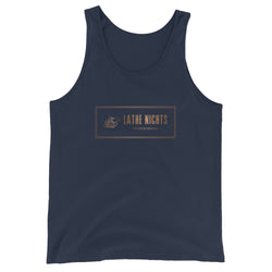 Lathe Nights Woodworking Logo Tank Top  Blue