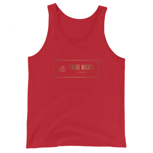 Lathe Nights Woodworking Logo Tank Top  Red 