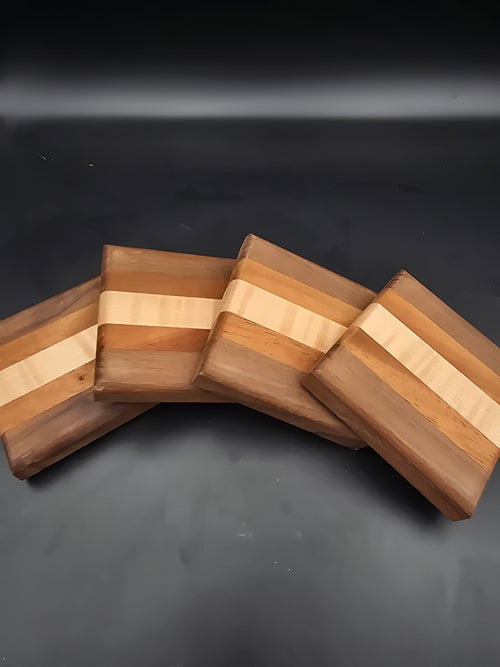 Handcrafted Wooden Coasters (Set of 4)
