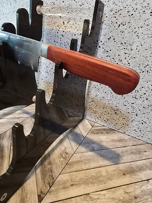 Chef's Knife - Damascus Steel - Padauk Handle