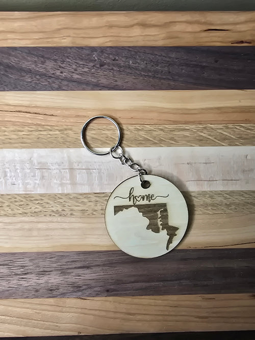 Maryland State Engraved Keychain