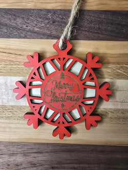 Red Snowflake Christmas Ornament