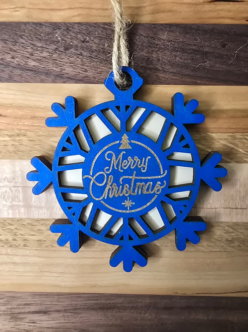 Blue Snowflake Christmas Ornament