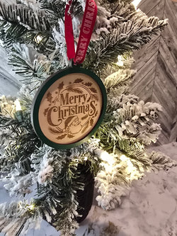 Christmas Ornament - Merry Christmas Laser Engraving