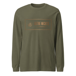 Lathe Nights Woodworking Logo Long Sleeve Shirt  Military Green Shirt