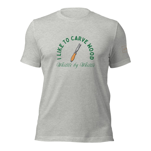 I like to carve wood whittle by whittle T-Shirt Lathe Nights Woodworking Gray Shirt
