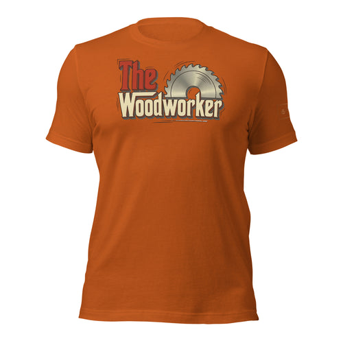 The woodworker t-shirt lathe nights woodworking autumn orange shirt