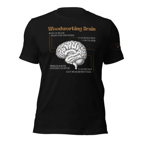 Woodworking brain diagram t-shirt by lathe nights woodworking black shirt 