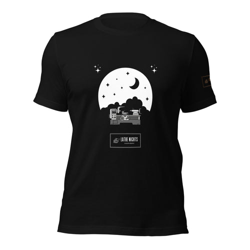 Lathe Nights Graphic t-Shirt lathe nights Woodworking black shirt