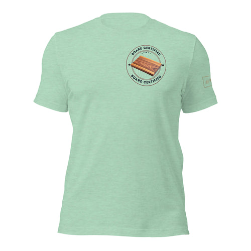 Board certified t-shirt lathe nights woodworking green shirt 