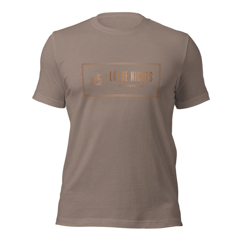 Lathe Nights Woodworking Logo T-Shirt  Brown Shirt