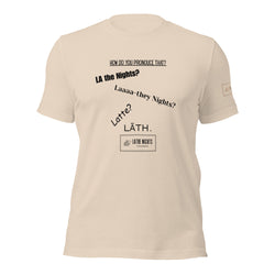 How do you pronounce that? Lathe Nights Woodworking t-shirt yellow shirt 