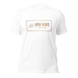 Lathe Nights Woodworking Logo T-Shirt  White Shirt
