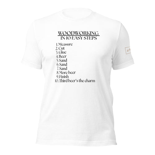 Woodworking in 10 easy steps lathe nights woodworking white shirt
