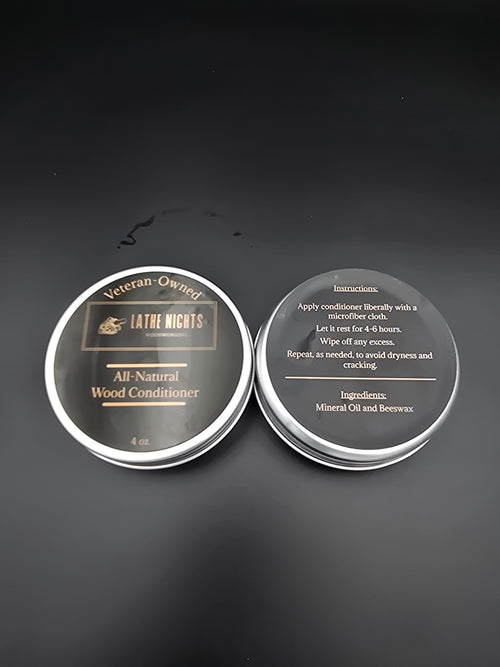 Containers of all natural food safe wood conditioner, made from beeswax and mineral oil